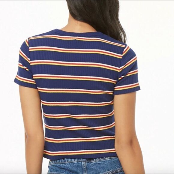 Forever 21 Striped Ribbed Knit Tee - Picture 4 of 4